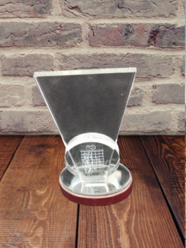 Trofeo voleibol con silueta en 3D, 20 cm