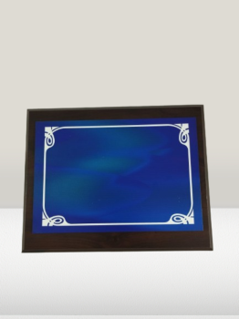 Placa homenaje fondo arcoiris azul