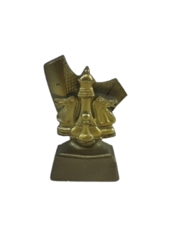 TROFEO AJEDREZ DORADO PROMOCION , 10 cm