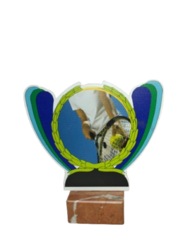 TROFEO METACLILATO TENIS TRES ALTURAS , 12.5 cm