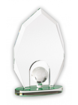 TROFEO CRISTAL MODELO “MIERES” FUTBOL, 20 cm