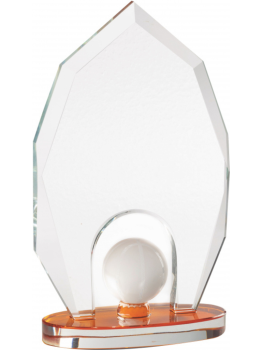 TROFEO CRISTAL MODELO “MIERES” BALONCESTO, 20 cm