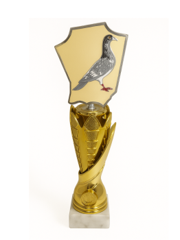 TROFEO PALOMO ENVUELO AZUL , 38 cm