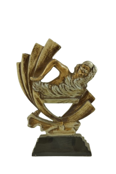 Trofeo nadadora  en color dorado, 17 cm