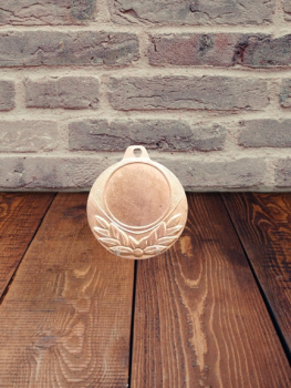MEDALHA DE COR BRONZE COM DETALHE INFERIOR, GRAVURA, FITA E DISCO INCLUÍDOS, 45 cm