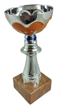 Copa con detalles en color naranja, 18 cm