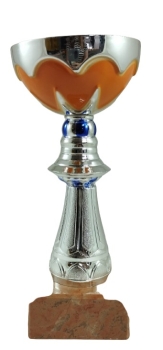 Copa con detalles en color naranja, 18 cm