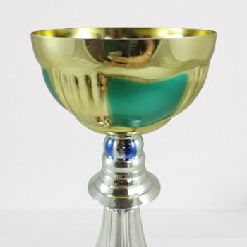 Copa con detalles en color verde, 16 cm