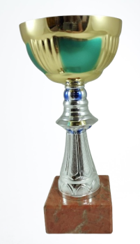 Copa con detalles en color verde, 16 cm